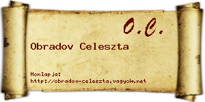 Obradov Celeszta névjegykártya